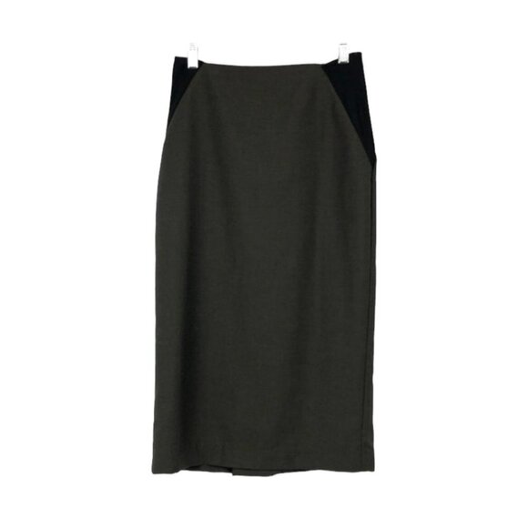 Rachel Comey brown 100% Wool pencil skirt stretchy waist black panels XS - Picture 1 of 16